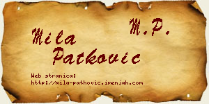 Mila Patković vizit kartica